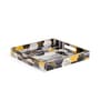 Black, Yellow & Gold, Grey MDF Wood Hexagon  Square Serving Tray