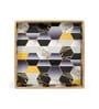 Black, Yellow & Gold, Grey MDF Wood Hexagon  Square Serving Tray