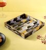 Black, Yellow & Gold, Grey MDF Wood Hexagon  Square Serving Tray