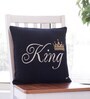 Black Quoted Cotton 16 x 16 Inches Cushion Cover