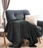 Black 100% Polyester 71x51 Soft Chenille Throw