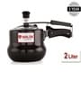 Black 2 Ltrs Induction & Gas Compatible Hard Anodised Handi Shape Inner Lid Aluminium Pressure Cooker
