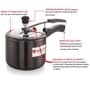 Black 2 Ltrs Induction & Gas Compatible Hard Anodised Inner Lid Aluminium Pressure Cooker