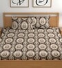 Black 200 TC Abstract Cotton Queen Double Bedsheet 2 Pillow covers
