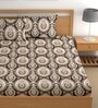 Black 200 TC Abstract Cotton Queen Double Bedsheet 2 Pillow covers