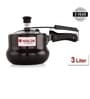Black 3 Ltrs Induction & Gas Compatible Hard Anodised Handi Shape Inner Lid Aluminium Pressure Cooker