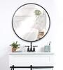 30 Inch Black Round Mirror in Metal Frame