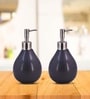 Black 300 ml Ceramic Liquid Soap Dispenser (Set of 2) 