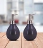 Black 300 ml Ceramic Liquid Soap Dispenser (Set of 2) 