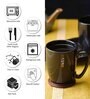 Black 300ml Ceramic 3 Pcs Coffee Mugs With tray