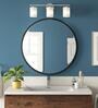 32 Inch Black Round Mirror in Metal Frame