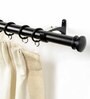 Black Iron Set Of 2 Curtain Rods (36-66 Inches) With Bracket
