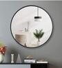 36 Inch Black Round Mirror in Metal Frame