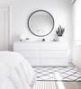 36 Inch Black Round Mirror in Metal Frame