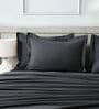 Black 400TC 100% Cotton Solid Flat Super King Bedsheet With 2 Pillow Covers