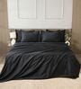 Black 400TC 100% Cotton Solid Flat Super King Bedsheet With 2 Pillow Covers