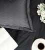 Black 400TC 100% Cotton Solid Flat Super King Bedsheet With 2 Pillow Covers