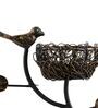 Bird with Nest Black Metal Table Tea Light Holder