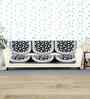 Black 5 Seater Polka Dot 10Pcs Sofa Covers