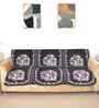 Black 5 Seater Floral 10Pcs Sofa Covers