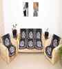 Black 5 Seater Floral 10Pcs Sofa Covers