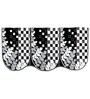 Black 5 Seater Checkered 10Pcs Sofa Covers