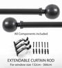Black Iron Curtain Rod (52-144 Inches) With Bracket