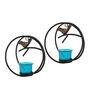 Black Metal Ryan Wall Tea Light Holders (Pack Of 2)