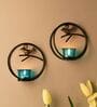 Black Metal Ryan Wall Tea Light Holders (Pack Of 2)