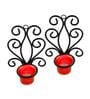 Black Metal Porco Wall Tea Light Holders (Pack Of 2)
