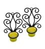 Black Metal Humphry Wall Tea Light Holders (Pack Of 2)