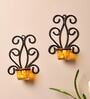 Black Metal Humphry Wall Tea Light Holders (Pack Of 2)