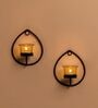 Black Metal Tinsley Wall Tea Light Holders (Pack Of 2)