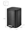 Black 6 ltrs Step Dustbin with Fingerprint Resistant