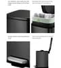 Black 6 ltrs Step Dustbin with Fingerprint Resistant
