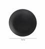 Solid Matte 7 Inch Black Ceramic (Set of 4) Quarter Plate