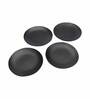 Solid Matte 7 Inch Black Ceramic (Set of 4) Quarter Plate