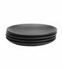 Solid Matte 7 Inch Black Ceramic (Set of 4) Quarter Plate
