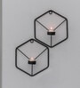 Black Metal Fauci Wall Tea Light Holders (Pack Of 2)
