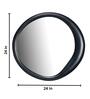 24 Inch Black Moon Mirror in Metal Frame