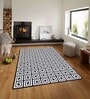 Black Abstract Nylon 3.3 ft x 5 ft Machine Made Carpet