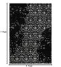 Black Abstract Polyester 5 x 7 Feet Machine Made Carpet
