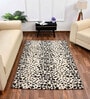 Black Abstract Polyester 6 x 9 Feet Machine Made Carpet