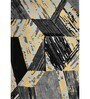 Black Abstract Polyester 6 x 9 Feet Machine Made Carpet