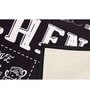 Black Abstract Polyester Antiskid Machine Made Floor Runner and Door Mat Combo