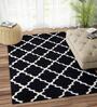 Black Abstract Wool 4ft x 6ft Hand Tufted Carpet