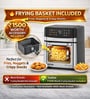 Black Air Fryer Oven with Rotation Drum Basket