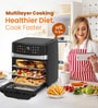 Black Air Fryer Oven with Rotation Drum Basket