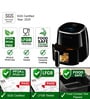Black Air Fryer with Food Separator & Recipe Book