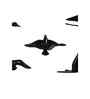 Black Aluminium Bird Set of 5